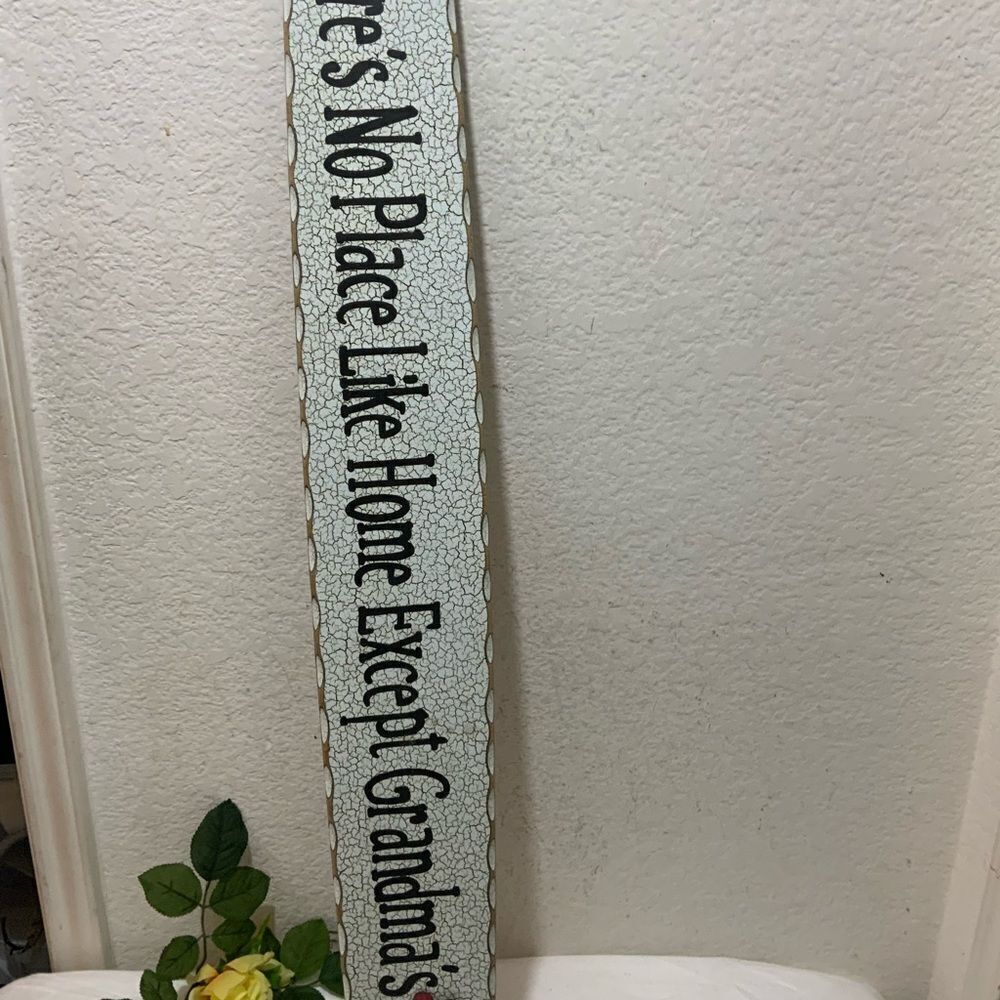 “There’s no place like home, except grandmas” sign wall decor wooden signs